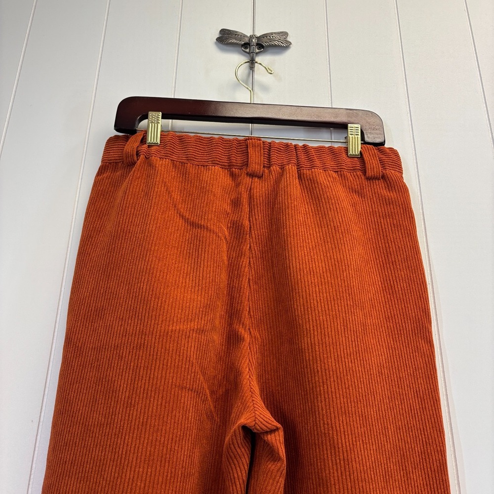 Unbranded Womens Academia Preppy High Rise Corduroy Trousers Size M Orange Chic - Picture 8 of 9